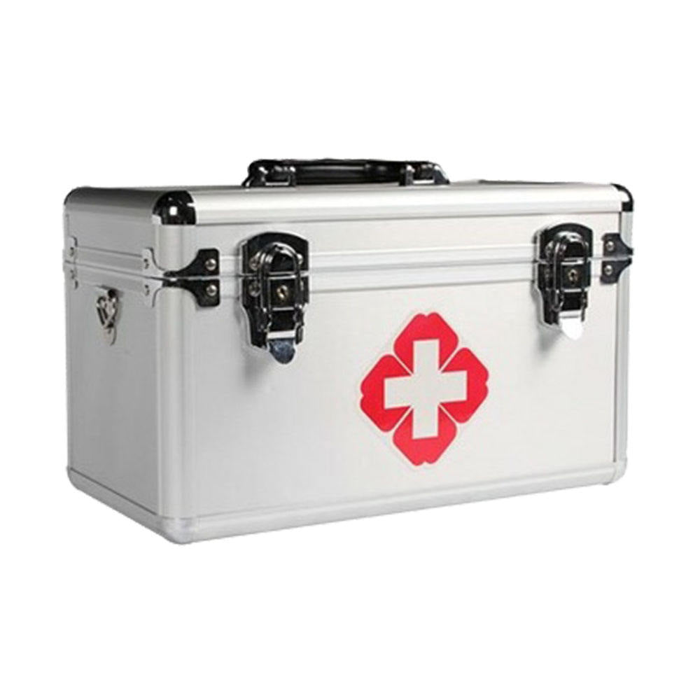 Large Capacity Aluminum Storage Box, Portable Metal Organizer Case for First Aid Supplies, Cosmetics, Tools and Household Items