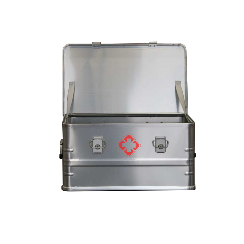 Aluminum Storage Box for First Aid Supplies, Portable Lockable Organizer Case for Medications and Personal Items